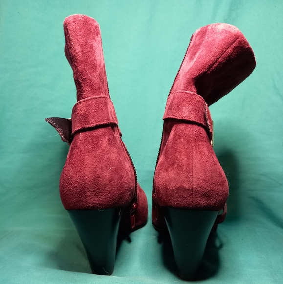 Wine Color Booties - Picture 3 of 6